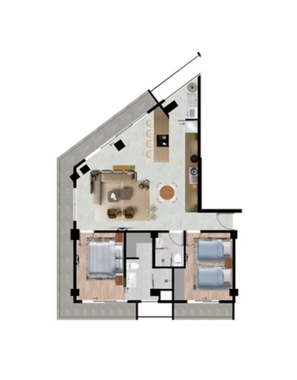 Plano departamento tipo 1