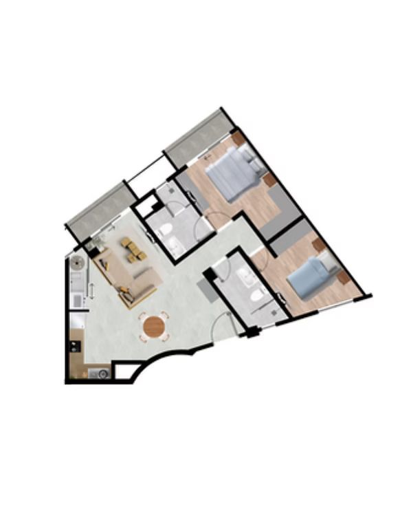 Plano departamento tipo 2