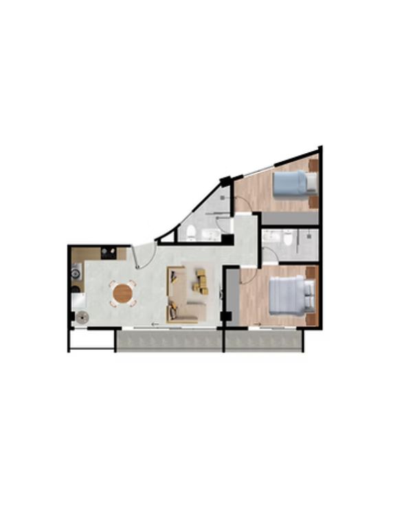 Plano departamento tipo 5